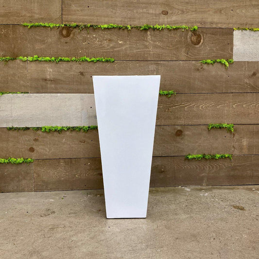 Tall Square White Planter - Geoponics Inc