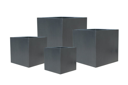 Square black planter(FIBERSTONE SQUARE POT